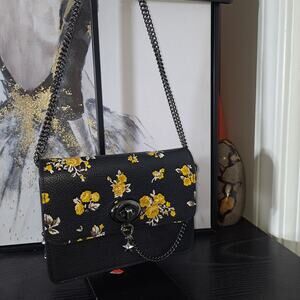Coach Bowery Floral Crossbody Bag With Studded Details On The Side